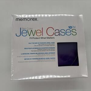 New Memorex 10 Pack Slim Color Jewel Cases For CD/DVDs Sealed